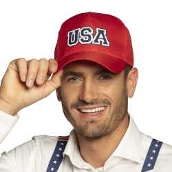 1x usa verkleed petten rood feest volwassenen