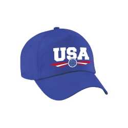 Amerika / usa landen pet / baseball cap blauw volwassenen