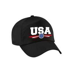 Amerika / usa landen pet / baseball cap zwart kinderen