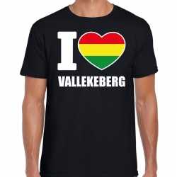 Carnavals i love vallekeberg t shirt zwart feest heren
