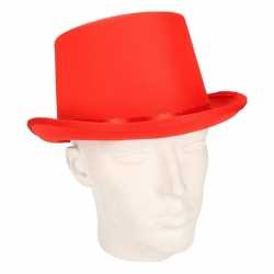 Carnavals luxe hoge hoed rood