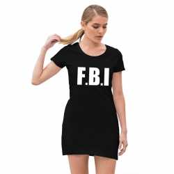 Fbi politie verkleed jurkje zwart feest dames
