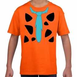 Fred holbewoner kleding t shirt oranje feest kinderen