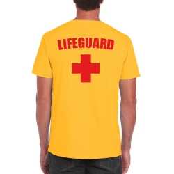Lifeguard/ strandwacht verkleed t shirt / shirt geel feest heren