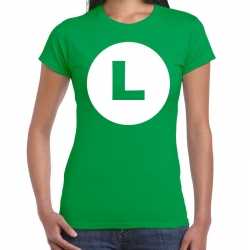 Luigi loodgieter verkleed t shirt groen feest dames