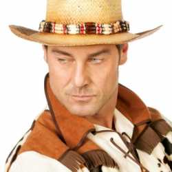 Luxe cowboy hoed feest heren kralenketting