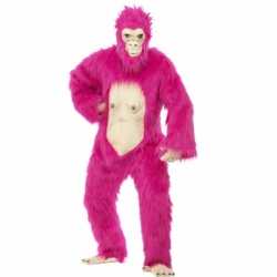 Luxe gorilla pak feest volwassenen roze