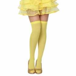 Neon gele verkleed kousen feest dames