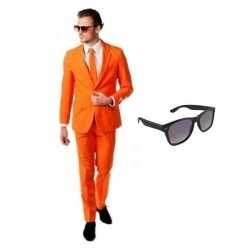 Oranje heren kleding maat 56 (3xl) gratis zonnebril