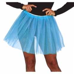 Petticoat/tutu verkleed rokje lichtblauw 40 centimeter feest dames