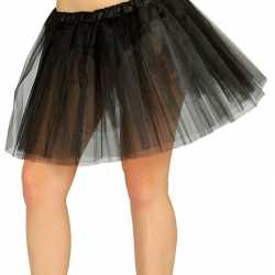 Petticoat/tutu verkleed rokje zwart 40 centimeter feest dames