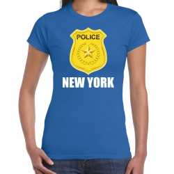 Police / politie embleem new york verkleed t shirt blauw feest dames