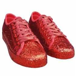 Toppers rode glitter disco sneakers/schoenen feest dames