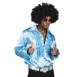 Turquoise disco overhemden rouches