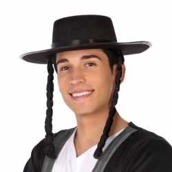 Zwarte orthodoxe jood verkleed hoed feest heren
