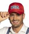 1x usa verkleed petten rood feest volwassenen