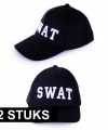 2x politie swat baseball caps verkleedkleding feest volwassenen