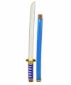 Blauw plastic ninja samurai zwaard 60 centimeter
