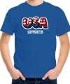 Blauw t-shirt usa amerika supporter ek wk feest kinderen