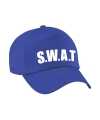 Blauwe swat team politie agent verkleed pet cap feest kinderen