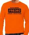 Boeven gevangenen psych ward verkleed sweater oranje heren