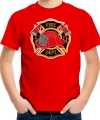 Brandweer logo t-shirt verkleedkleding rood feest kinderen