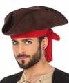 Bruine piraten driesteek verkleed hoed feest volwassenen