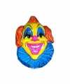 Carnavals clown feestdecoratie geel blauw