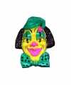 Carnavals clown feestdecoratie geel