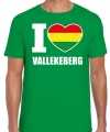 Carnavals i love vallekeberg t-shirt groen feest heren