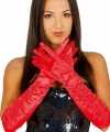 Carnavals satijnen rode gala handschoenen