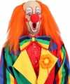 Clown pruik oranje kaal voorhoofd