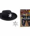 Cowboy accessoire set zwart feest kinderen