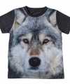 Donkergrijs t-shirt wolf feest kinderen