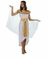 Egyptische farao cleopatra verkleed kleding jurk wit feest dames