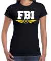 Fbi agent tekst t-shirt zwart feest dames