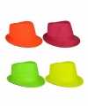 Gangster hoeden in neon kleur