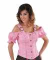 Geruite cowgirl overhemd feest dames roze