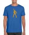 Gouden disco t-shirt kleding blauw feest heren