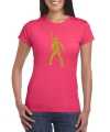 Gouden disco t-shirt kleding roze feest dames