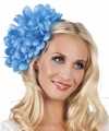 Haarbloem blauwe dahlia clip