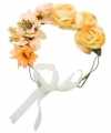 Hippie flower power oranje verkleed bloemen hoofdband