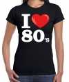 I love 80s eighties t-shirt zwart dames