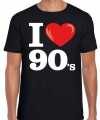 I love 90s nineties t-shirt zwart heren