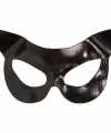 Katten poezen verkleed oogmasker zwart vinyl feest volwassenen
