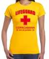 Lifeguard strandwacht verkleed t-shirt shirt lifeguard copacabana rio de janeiro geel feest dames
