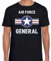 Luchtmacht air force verkleed t-shirt zwart feest heren
