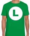 Luigi loodgieter verkleed t-shirt groen feest heren
