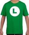 Luigi loodgieter verkleed t-shirt groen feest kinderen