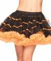 Luxe petticoat feest dames zwart oranje